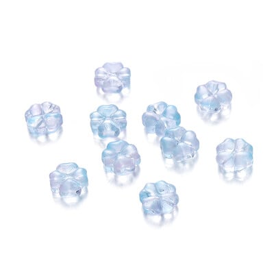 10 20 kom/vreći Prozirne staklene perle u obliku djeteline Češke narukvice za sreću Perle koje pristaju Nakit Šarm Dodaci za rukotvorine