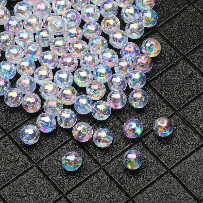 30-200 komada 6 8 10 12 mm prozirne AB akrilne perle okrugle labave razmaknice perle za izradu nakita diy narukvica ručno rađeni dodaci