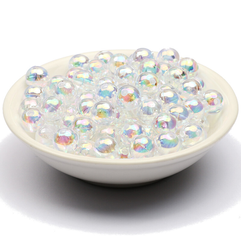 30-200 komada 6 8 10 12 mm prozirne AB akrilne perle okrugle labave razmaknice perle za izradu nakita diy narukvica ručno rađeni dodaci