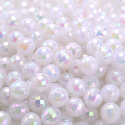 6mm 8mm 100/200db AB színű akril gyöngy kerek távtartó csiszolt gyöngyök ékszerkészítéshez barkácsolás karkötő nyaklánc kézzel készített kézműves