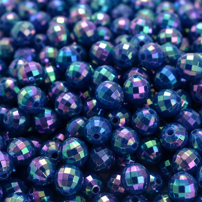 6mm 8mm 100/200db AB színű akril gyöngy kerek távtartó csiszolt gyöngyök ékszerkészítéshez barkácsolás karkötő nyaklánc kézzel készített kézműves