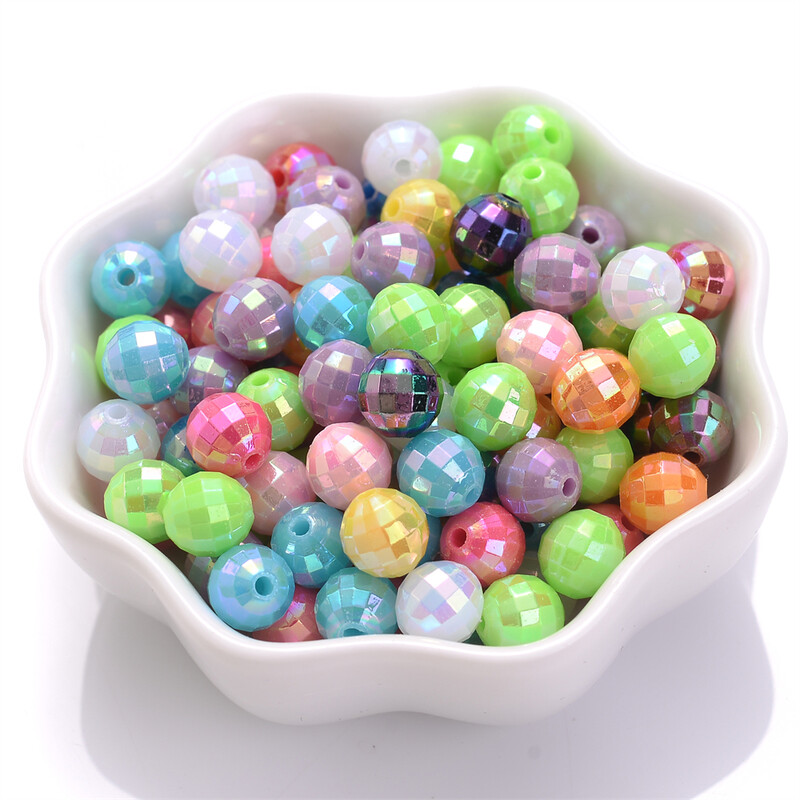 6mm 8mm 100/200db AB színű akril gyöngy kerek távtartó csiszolt gyöngyök ékszerkészítéshez barkácsolás karkötő nyaklánc kézzel készített kézműves