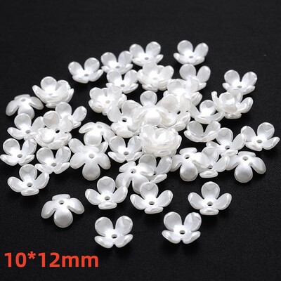 iYOE 100 komada 28 stilskih cvjetnih odstojnika perli imitacija biserno bijelih akrilnih cvjetnih perli kape za izradu pribora za nakit Diy Dead