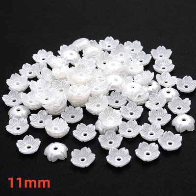 iYOE 100 komada 28 stilskih cvjetnih odstojnika perli imitacija biserno bijelih akrilnih cvjetnih perli kape za izradu pribora za nakit Diy Dead