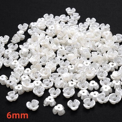 iYOE 100 komada 28 stilskih cvjetnih odstojnika perli imitacija biserno bijelih akrilnih cvjetnih perli kape za izradu pribora za nakit Diy Dead