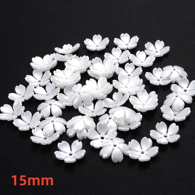 iYOE 100 komada 28 stilskih cvjetnih odstojnika perli imitacija biserno bijelih akrilnih cvjetnih perli kape za izradu pribora za nakit Diy Dead