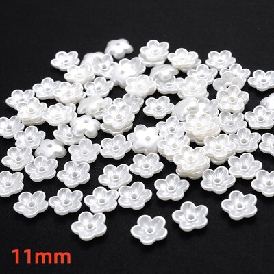 iYOE 100 komada 28 stilskih cvjetnih odstojnika perli imitacija biserno bijelih akrilnih cvjetnih perli kape za izradu pribora za nakit Diy Dead