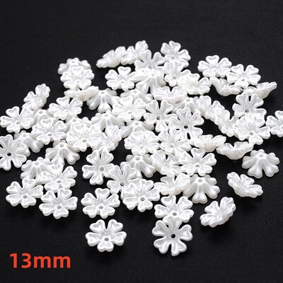 iYOE 100 komada 28 stilskih cvjetnih odstojnika perli imitacija biserno bijelih akrilnih cvjetnih perli kape za izradu pribora za nakit Diy Dead