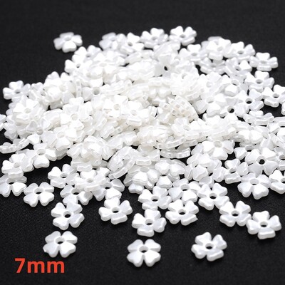 iYOE 100 komada 28 stilskih cvjetnih odstojnika perli imitacija biserno bijelih akrilnih cvjetnih perli kape za izradu pribora za nakit Diy Dead