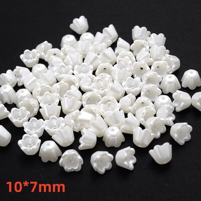 iYOE 100 komada 28 stilskih cvjetnih odstojnika perli imitacija biserno bijelih akrilnih cvjetnih perli kape za izradu pribora za nakit Diy Dead