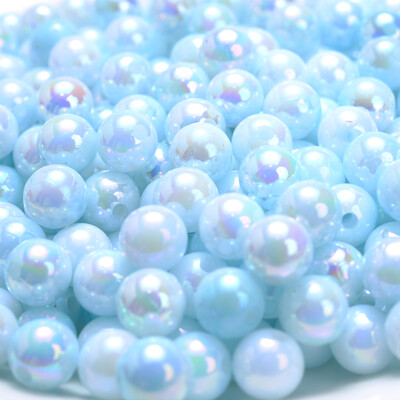 8/10 mm undinėlės spalvos blizgus akrilo tarpiklis palaidi karoliukai imitaciniai perliniai apvalūs karoliukai papuošalams gaminti karolių apyrankė