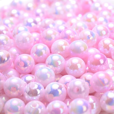 8/10 mm undinėlės spalvos blizgus akrilo tarpiklis palaidi karoliukai imitaciniai perliniai apvalūs karoliukai papuošalams gaminti karolių apyrankė