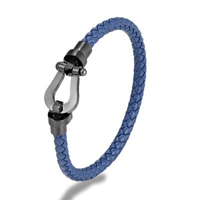 Divat férfi női rozsdamentes acél bőr karkötő mandzsetta karkötő klasszikus patkócsat karkötő ékszer ajándékok