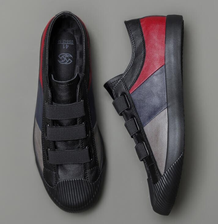 2024-es Férfi Cipők Bőr Alkalmi Cipők Tavaszi őszi divat Becsúsztatható Cool Loafers Szabadidő Patckwork lapos gördeszkacipők