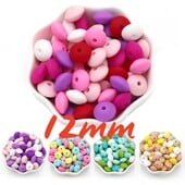 30db szilikon lencse gyöngy BPA mentes élelmiszer minőségű rágcsáló barkács varázsa újszülött szoptatási kiegészítő fogzási nyaklánc 12mm abakusz gyöngy