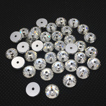 Lochrose One Hole Sew On Rhinestone Μέγεθος 3mm 4mm 5mm 6mm 8mm Στρογγυλό Crystal Clear / AB Χρώμα για κατασκευή κοσμημάτων φορεμάτων