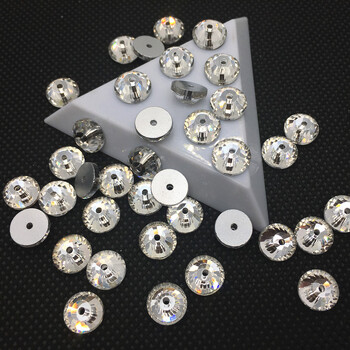 Lochrose One Hole Sew On Rhinestone Μέγεθος 3mm 4mm 5mm 6mm 8mm Στρογγυλό Crystal Clear / AB Χρώμα για κατασκευή κοσμημάτων φορεμάτων