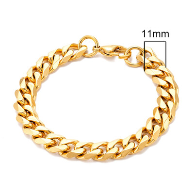 MKENDN 3–11 mm lokomotyvas, vyriškas pankrokas, nerūdijančio plieno bortelis, kubietiškos grandinės grandinės sidabro spalvos apyrankė moterims, dviratininkų papuošalai