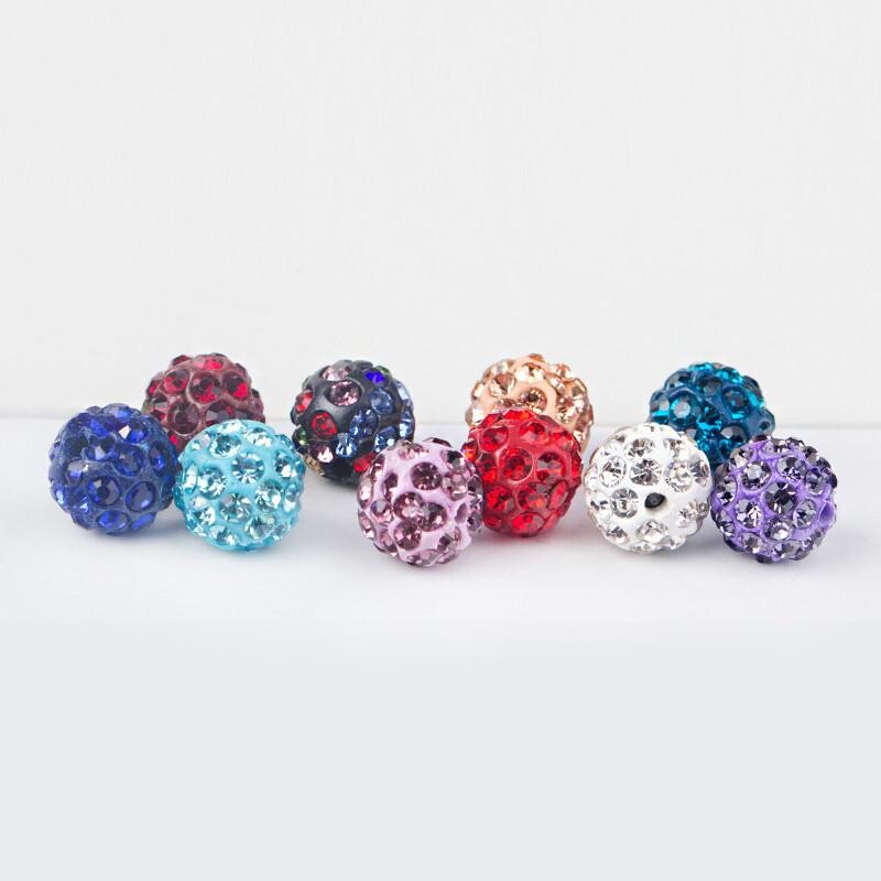 10mm 19Colors Cseh kristály strasszok Pave Clay Kerek Disco Ball Laza Távtartó Gyöngyök Karkötő Nyaklánc fülbevaló Készítés 10db/tétel