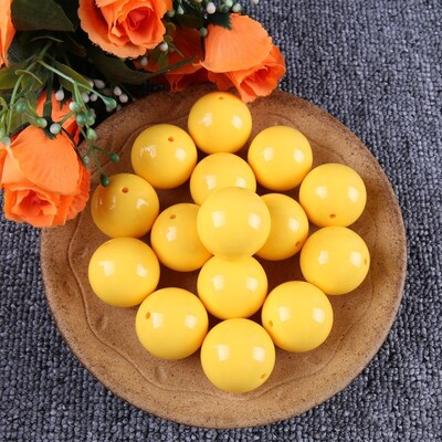 23 jednobojne šarene velike veličine od 30 mm, zdepaste acilne okrugle labave perle za DIY ogrlicu, izradu nakita, ručno rađeni pribor, 5 kom/lot