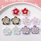 2 vnt Fantazijos gradiento spalvingi krištoliniai gėlių papuošalai, skirti papuošalams gaminti auskarai, plaukų dailės reikmenys