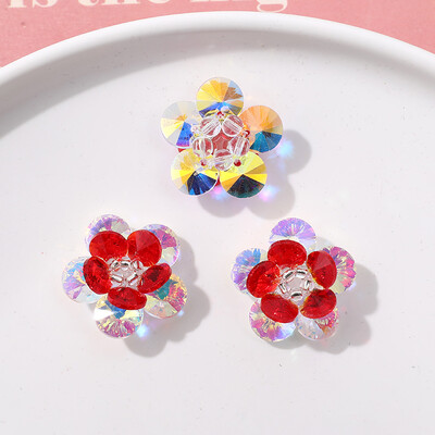 2 vnt Fantazijos gradiento spalvingi krištoliniai gėlių papuošalai, skirti papuošalams gaminti auskarai, plaukų dailės reikmenys