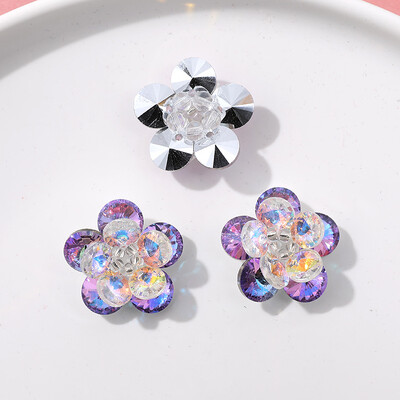 2 vnt Fantazijos gradiento spalvingi krištoliniai gėlių papuošalai, skirti papuošalams gaminti auskarai, plaukų dailės reikmenys
