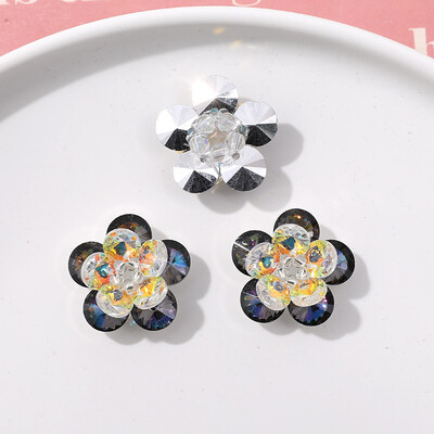 2 vnt Fantazijos gradiento spalvingi krištoliniai gėlių papuošalai, skirti papuošalams gaminti auskarai, plaukų dailės reikmenys