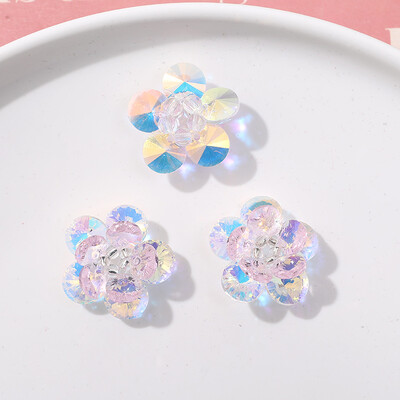 2 vnt Fantazijos gradiento spalvingi krištoliniai gėlių papuošalai, skirti papuošalams gaminti auskarai, plaukų dailės reikmenys