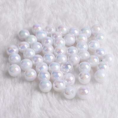 6 8 10mm Rainbow AB színes akril gyöngyök átlátszó műanyag kerek gyöngyök laza távtartó gyöngyök ékszerkészítéshez barkács karkötő nyaklánc