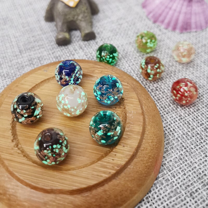 Kerek forma 6 mm 8 mm 10 mm 12 mm 14 mm kézzel készített lámpafényű üveg laza gyöngyök ékszerkészítéshez barkácsolás kézműves leletek