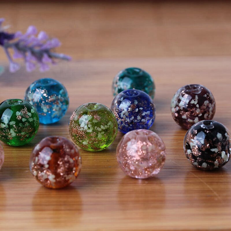 Kerek forma 6 mm 8 mm 10 mm 12 mm 14 mm kézzel készített lámpafényű üveg laza gyöngyök ékszerkészítéshez barkácsolás kézműves leletek