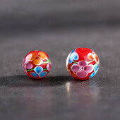 5 kom Okrugle ručno rađene labave perle Narukvice s naušnicama 12 mm DIY izrada nakita Cvijet za ogrlicu Rukotvorine Odstojnik perla Lampwork staklo