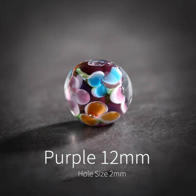 5 kom Okrugle ručno rađene labave perle Narukvice s naušnicama 12 mm DIY izrada nakita Cvijet za ogrlicu Rukotvorine Odstojnik perla Lampwork staklo