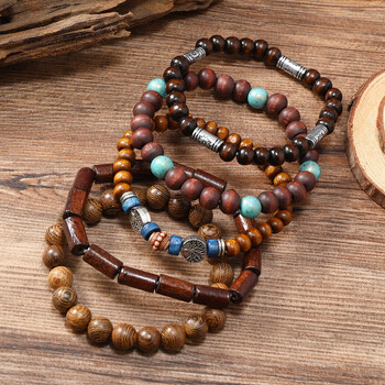 5 τμχ/σετ Bohemia Wood Beaded βραχιόλια Boho Chic βραχιόλια για γυναίκες Ανδρικά Γυναικεία Τσόκερ Μόδα Κοσμήματα Γούρια Δώρο πάρτι