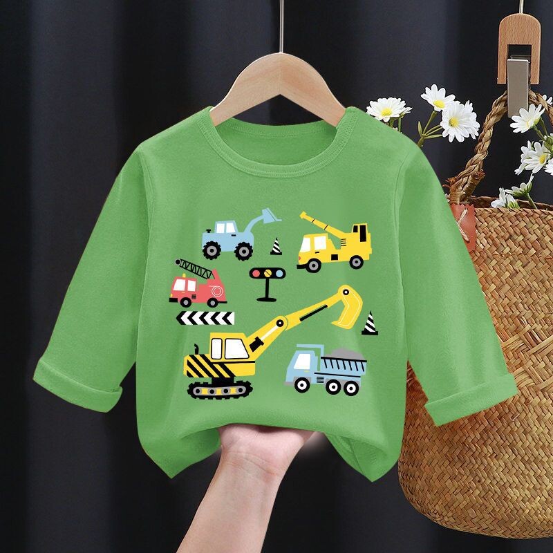 Tricou cu mânecă lungă pentru băiat 100 bumbac Nou pentru copii din bumbac Dimensiuni mici și mijlocii Băiat Bebeluș Îmbrăcăminte frumoasă de primăvară și toamnă 