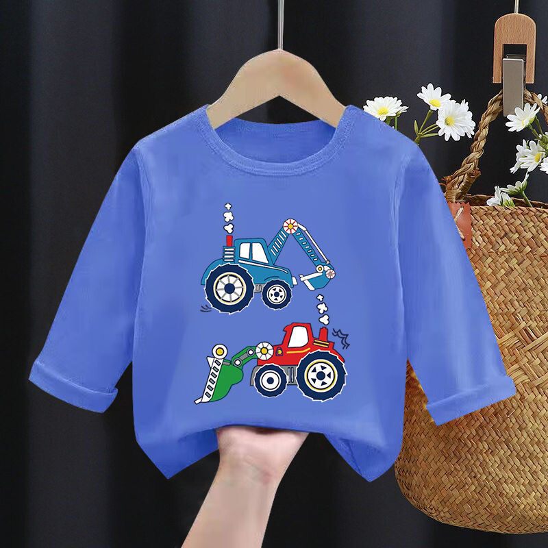 Tricou cu mânecă lungă pentru băiat 100 bumbac Nou pentru copii din bumbac Dimensiuni mici și mijlocii Băiat Bebeluș Îmbrăcăminte frumoasă de primăvară și toamnă 