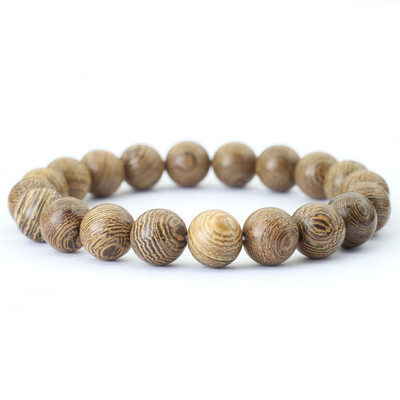 Minimalistinė natūralaus medžio apyrankė vyrams, 10 mm venge karoliukai, apyrankė, meditacinė joga Budos apyrankė laisvalaikiui Pulseira