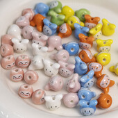 10 ks 12 mm farebné činčily keramické korálky roztomilé zvieracie Totoro porcelánové voľné korálky na výrobu šperkov náramok DIY remeslá