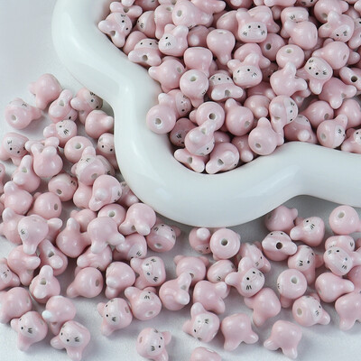 10 ks 12 mm farebné činčily keramické korálky roztomilé zvieracie Totoro porcelánové voľné korálky na výrobu šperkov náramok DIY remeslá