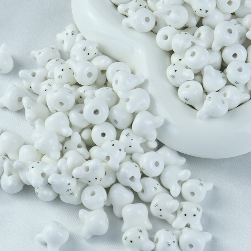 10 ks 12 mm farebné činčily keramické korálky roztomilé zvieracie Totoro porcelánové voľné korálky na výrobu šperkov náramok DIY remeslá