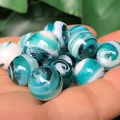 12 mm veľké okrúhle korálky z muránskeho malachitu s cukríkovými pruhmi, lampworkové krištáľové sklo, na výrobu šperkov, doplnky pre domácich majstrov.