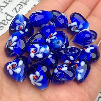 15MM Veľký Murano srdiečkový malachitový zelený cukríkový pruhovaný krištáľový sklenený prívesok s korálkou na výrobu náušníc s motívom lásky.