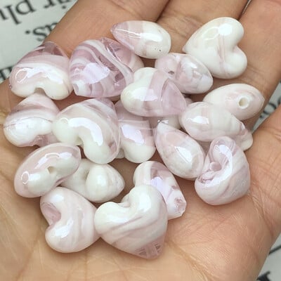 15MM Veľký Murano srdiečkový malachitový zelený cukríkový pruhovaný krištáľový sklenený prívesok s korálkou na výrobu náušníc s motívom lásky.