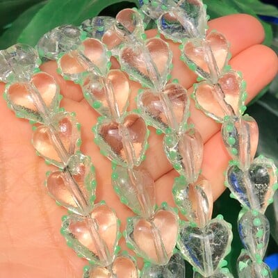 15MM Veľký Murano srdiečkový malachitový zelený cukríkový pruhovaný krištáľový sklenený prívesok s korálkou na výrobu náušníc s motívom lásky.