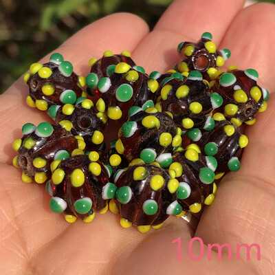 12 mm dideli Murano skaidraus ežero mėlynos spalvos taškiniai lempos stiklai, laisvi tarpiniai karoliukai, skirti papuošalams gaminti, pasidaryk pats auskarų priedai