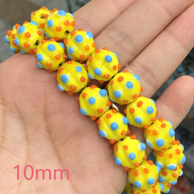 12 mm dideli Murano skaidraus ežero mėlynos spalvos taškiniai lempos stiklai, laisvi tarpiniai karoliukai, skirti papuošalams gaminti, pasidaryk pats auskarų priedai