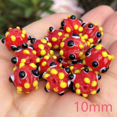 12 mm dideli Murano skaidraus ežero mėlynos spalvos taškiniai lempos stiklai, laisvi tarpiniai karoliukai, skirti papuošalams gaminti, pasidaryk pats auskarų priedai