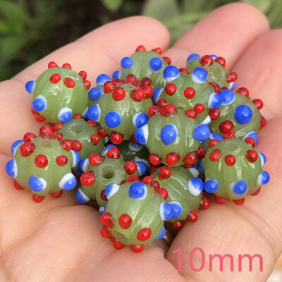 12 mm dideli Murano skaidraus ežero mėlynos spalvos taškiniai lempos stiklai, laisvi tarpiniai karoliukai, skirti papuošalams gaminti, pasidaryk pats auskarų priedai