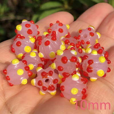 12 mm dideli Murano skaidraus ežero mėlynos spalvos taškiniai lempos stiklai, laisvi tarpiniai karoliukai, skirti papuošalams gaminti, pasidaryk pats auskarų priedai